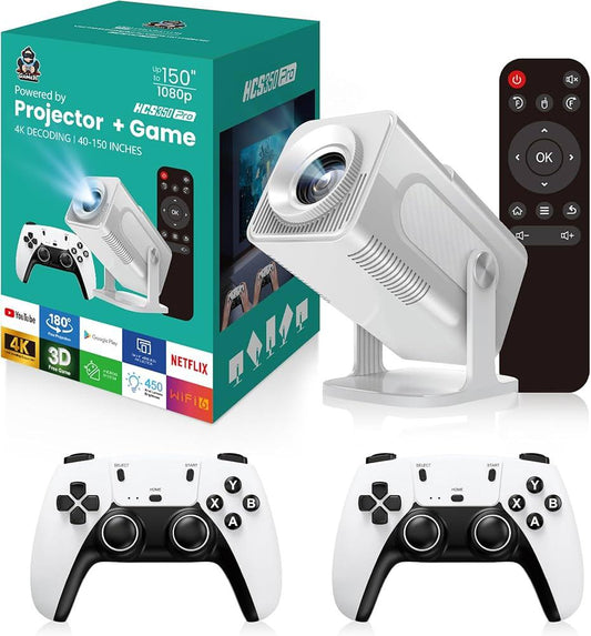 Projecteur Gaming 4K HG5350 Pro avec 2 Manettes Sans Fil